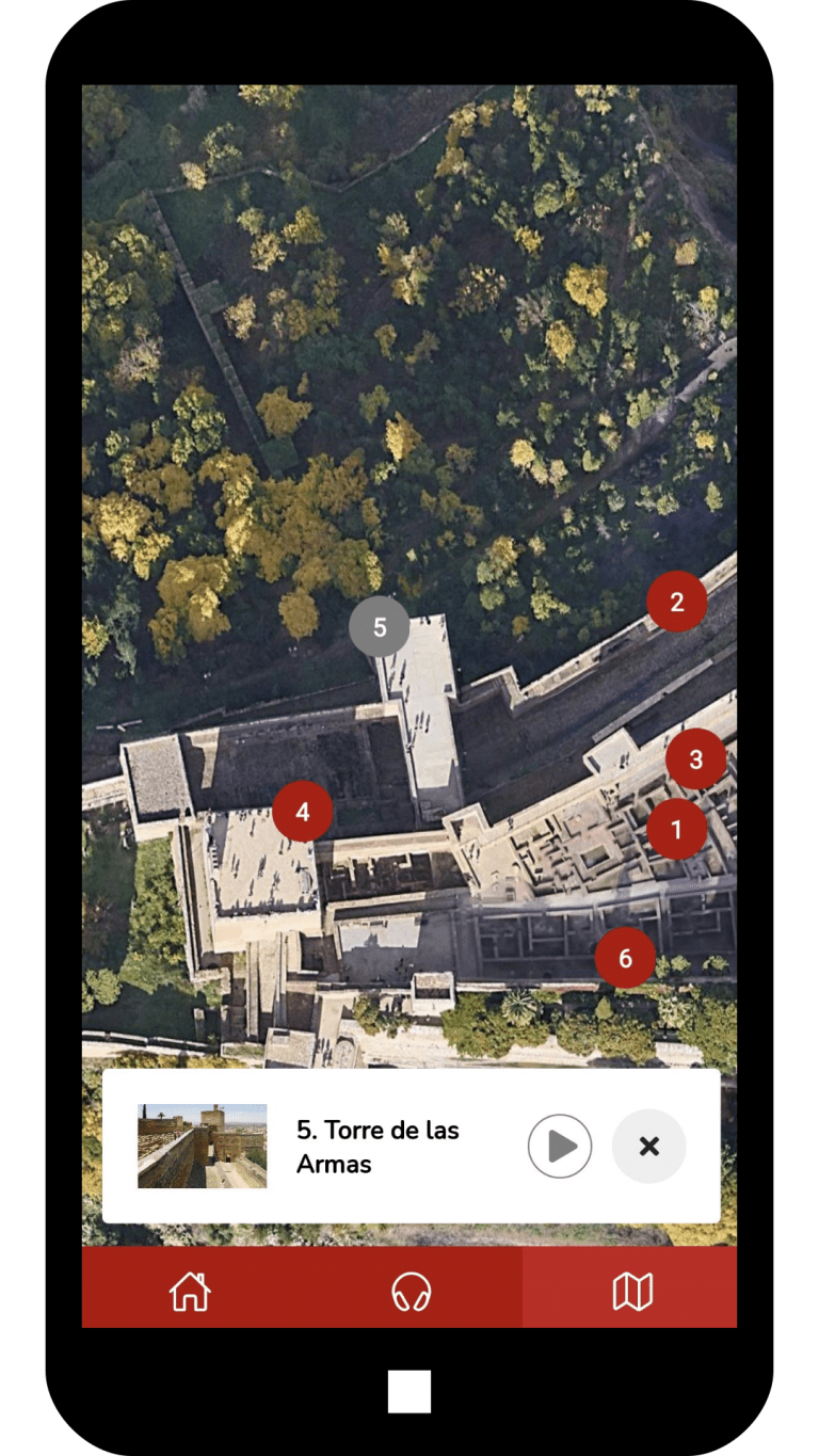 Torre mapa Audioguía Alhambra